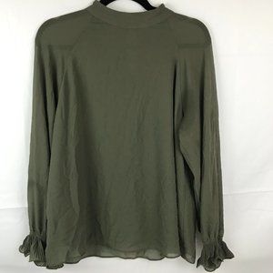 Naked Zebra Mock Neck Long Sleeve Blouse